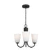 Generation Lighting - GLC1123MBK - Three Light Chandelier - Miles - Midnight Black