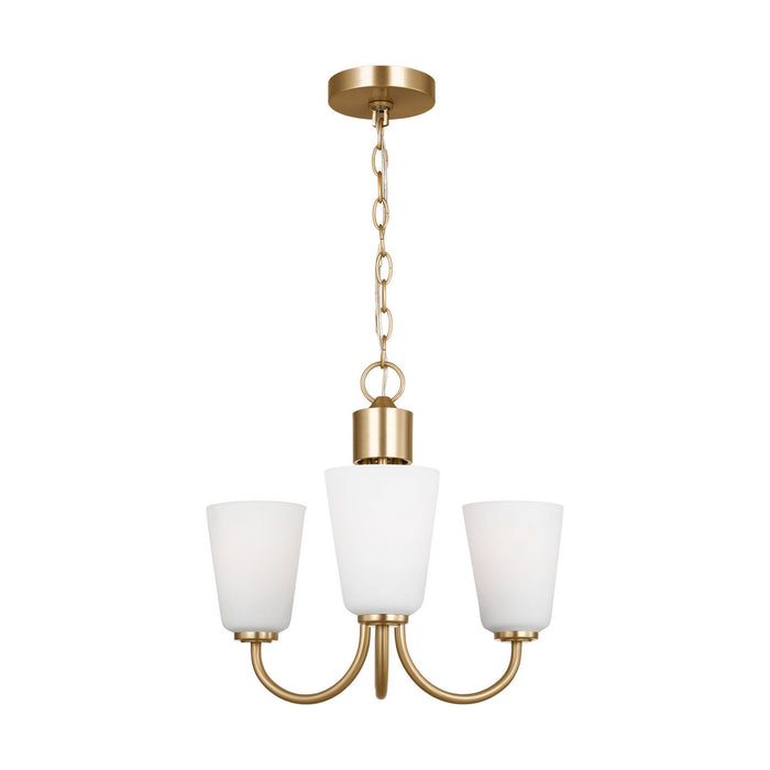 Generation Lighting - GLC1123SB - Three Light Chandelier - Miles - Satin Brass
