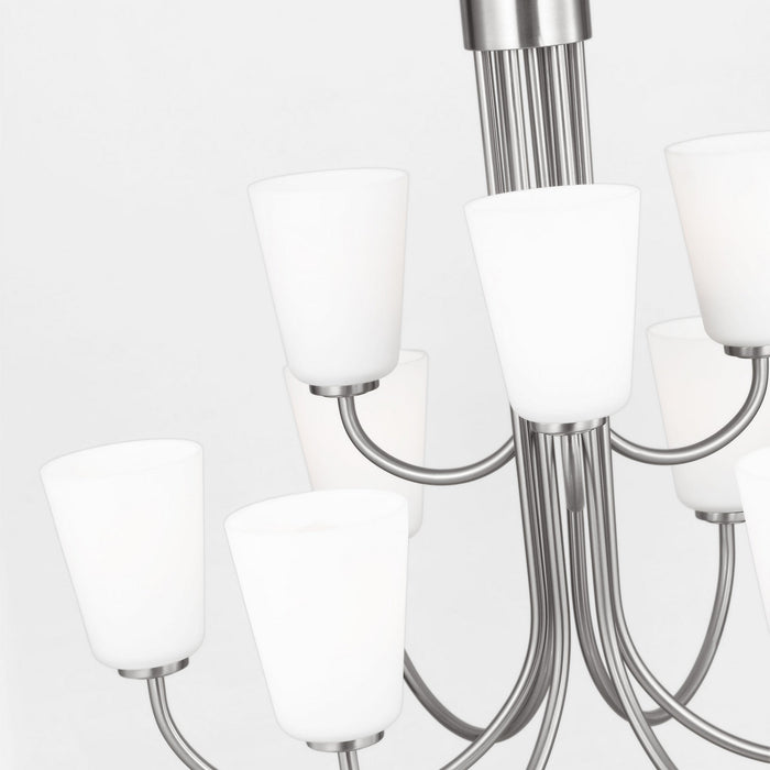 Generation Lighting - GLC1139BS - Nine Light Chandelier - Miles - Brushed Nickel