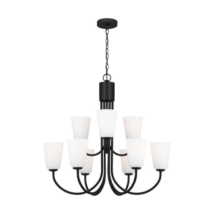 Generation Lighting - GLC1139MBK - Nine Light Chandelier - Miles - Midnight Black
