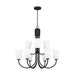 Generation Lighting - GLC1139MBK - Nine Light Chandelier - Miles - Midnight Black