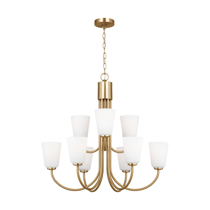 Generation Lighting - GLC1139SB - Nine Light Chandelier - Miles - Satin Brass