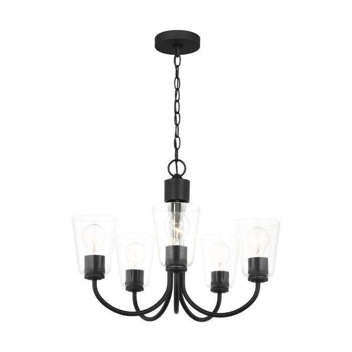 Generation Lighting - GLC1145MBK - Five Light Chandelier - Miles - Midnight Black