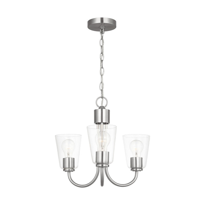Generation Lighting - GLC1153BS - Three Light Chandelier - Miles - Brushed Nickel