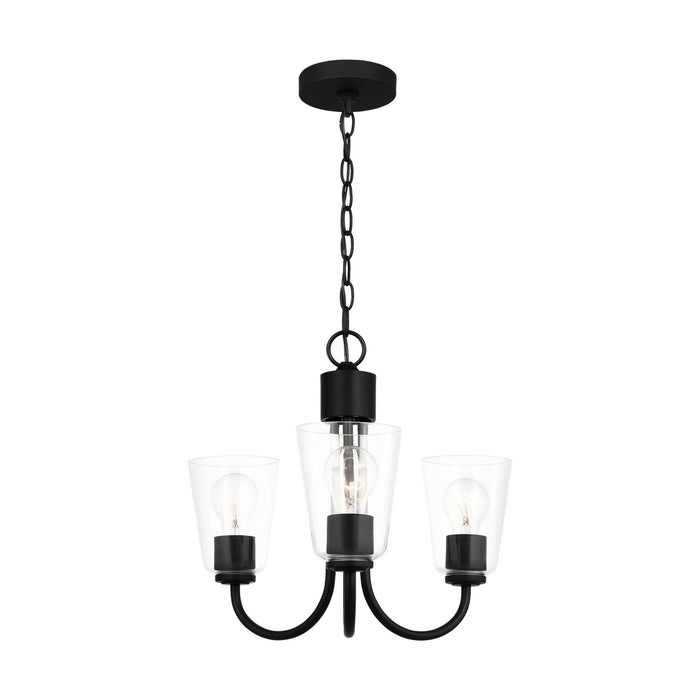 Generation Lighting - GLC1153MBK - Three Light Chandelier - Miles - Midnight Black