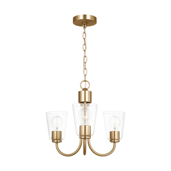 Generation Lighting - GLC1153SB - Three Light Chandelier - Miles - Satin Brass