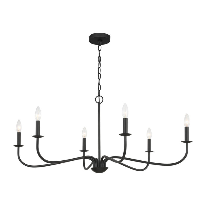 Generation Lighting - GLC1196MBK - Six Light Chandelier - Abells - Midnight Black