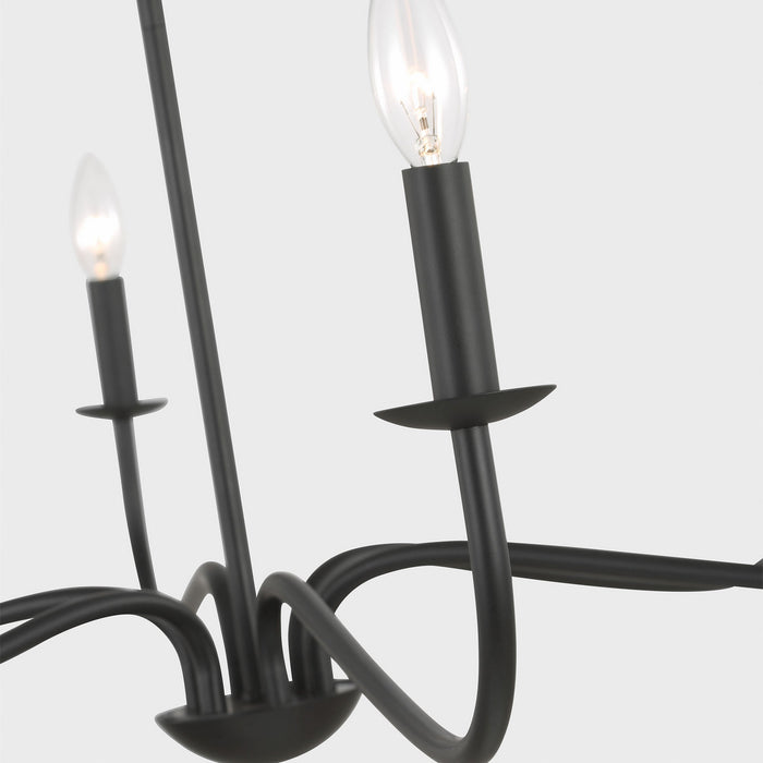 Generation Lighting - GLC1196MBK - Six Light Chandelier - Abells - Midnight Black
