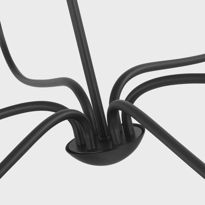 Generation Lighting - GLC1196MBK - Six Light Chandelier - Abells - Midnight Black