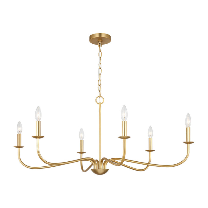 Generation Lighting - GLC1196SB - Six Light Chandelier - Abells - Satin Brass