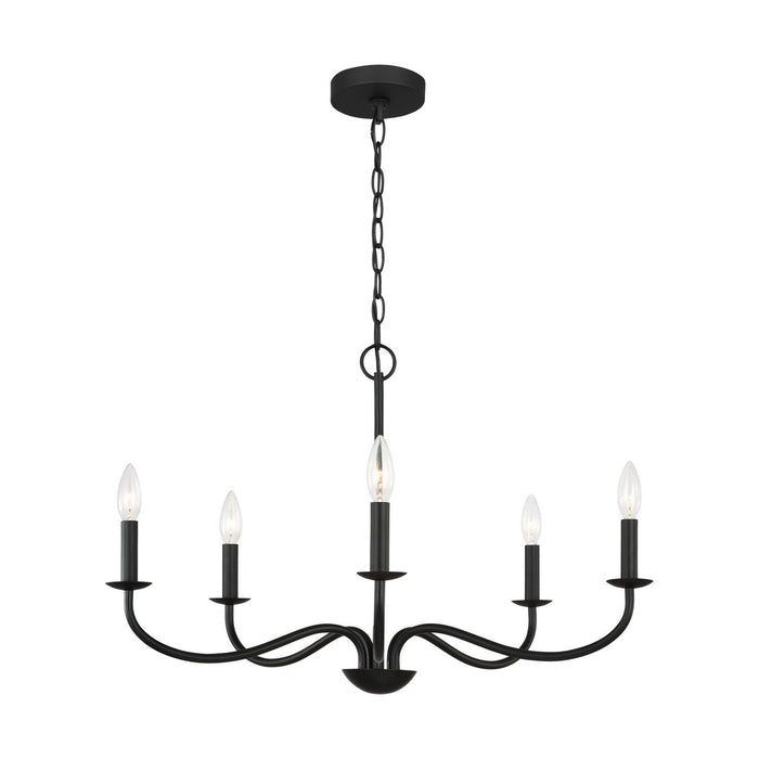 Generation Lighting - GLC1205MBK - Five Light Chandelier - Abells - Midnight Black