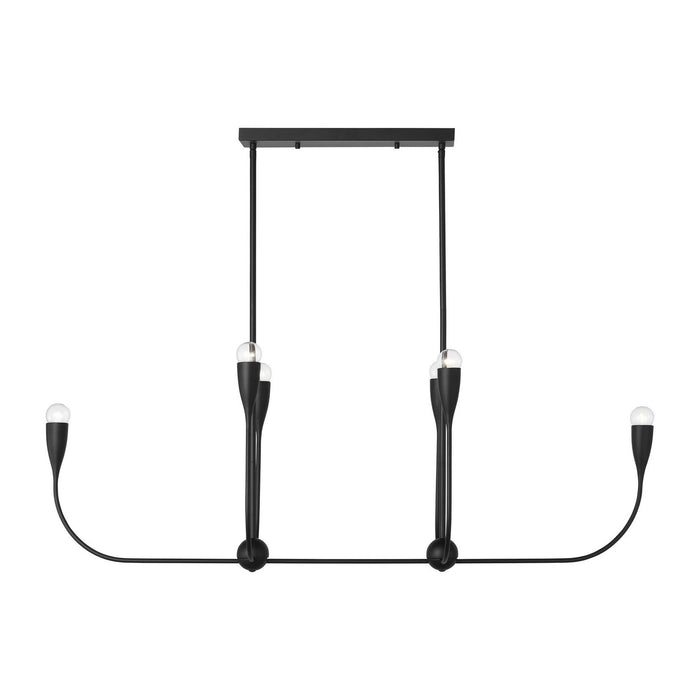 Generation Lighting - GLC1226MBK - Six Light Linear Chandelier - Maya - Midnight Black