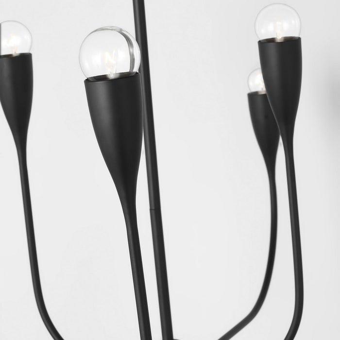 Generation Lighting - GLC1226MBK - Six Light Linear Chandelier - Maya - Midnight Black