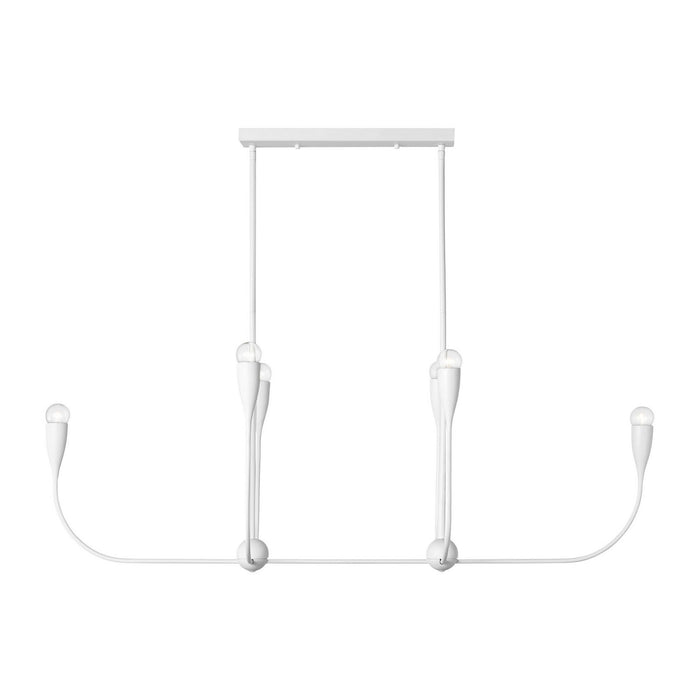 Generation Lighting - GLC1226MWT - Six Light Linear Chandelier - Maya - Matte White