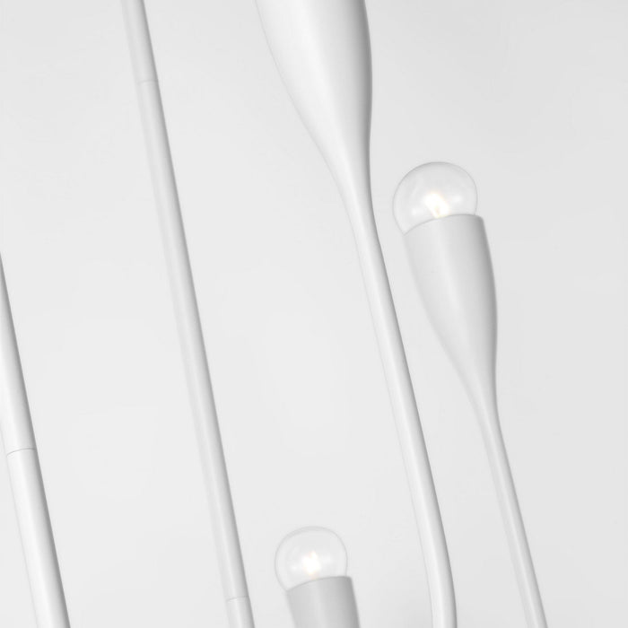 Generation Lighting - GLC1226MWT - Six Light Linear Chandelier - Maya - Matte White