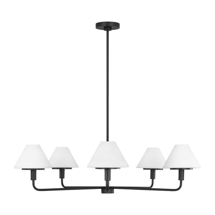 Generation Lighting - GLC1235MBK - Five Light Chandelier - Mendota - Midnight Black