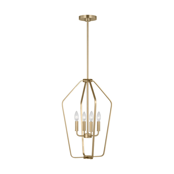 Generation Lighting - GLC1264SB - Four Light Chandelier - Kennan - Satin Brass