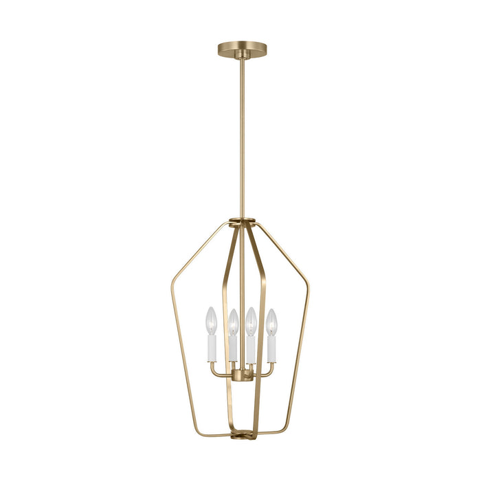 Generation Lighting - GLC1264SB - Four Light Chandelier - Kennan - Satin Brass
