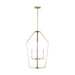 Generation Lighting - GLC1274SB - Four Light Chandelier - Kennan - Satin Brass