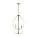 Generation Lighting - GLC1274SB - Four Light Chandelier - Kennan - Satin Brass