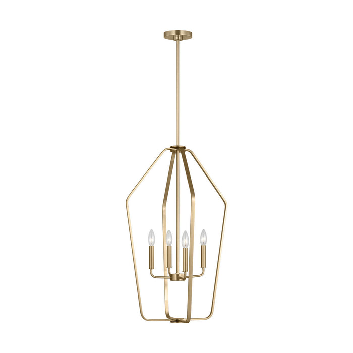 Generation Lighting - GLC1274SB - Four Light Chandelier - Kennan - Satin Brass