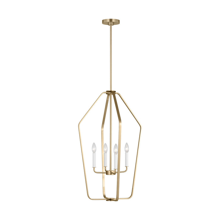 Generation Lighting - GLC1274SB - Four Light Chandelier - Kennan - Satin Brass