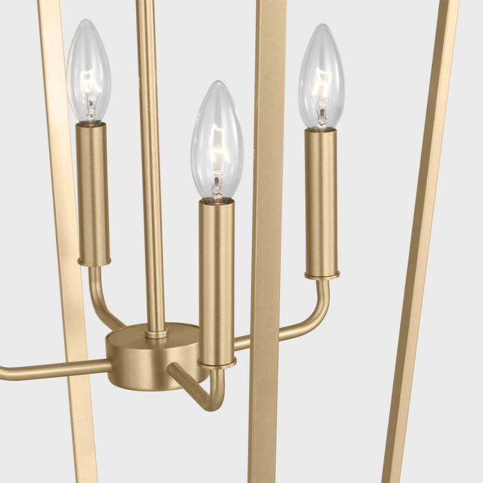 Generation Lighting - GLC1274SB - Four Light Chandelier - Kennan - Satin Brass