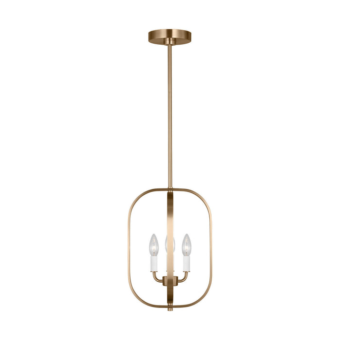 Generation Lighting - GLC1293SB - Three Light Chandelier - Loretto - Satin Brass