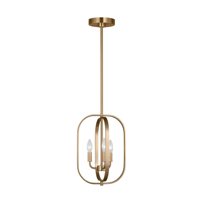 Generation Lighting - GLC1293SB - Three Light Chandelier - Loretto - Satin Brass