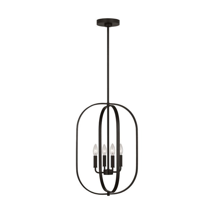 Generation Lighting - GLC1304MBK - Four Light Chandelier - Loretto - Midnight Black