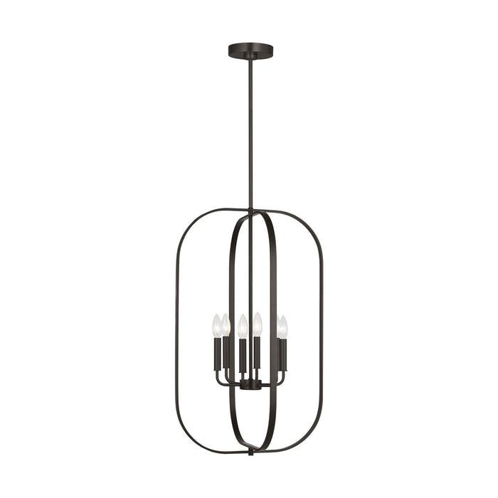 Generation Lighting - GLC1316MBK - Six Light Chandelier - Loretto - Midnight Black