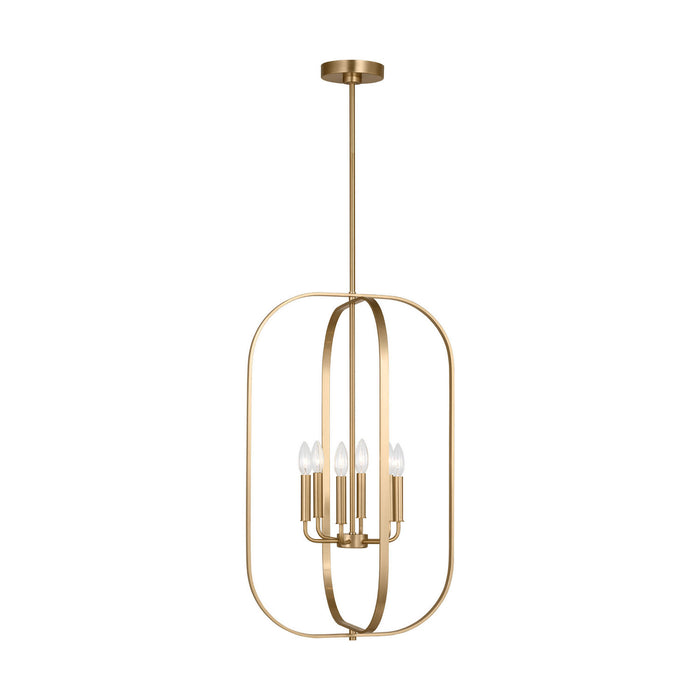 Generation Lighting - GLC1316SB - Six Light Chandelier - Loretto - Satin Brass
