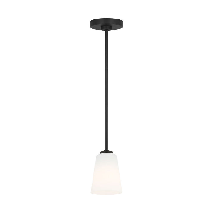 Generation Lighting - GLP1031MBK - One Light Mini-Pendant - Miles - Midnight Black