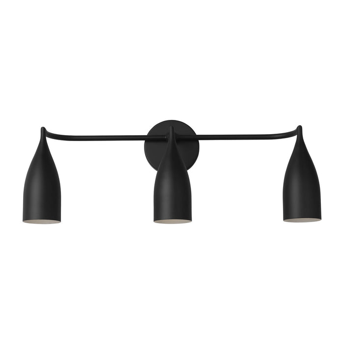 Generation Lighting - GLV1083MBK - Three Light Vanity - Maya - Midnight Black