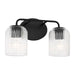 Generation Lighting - GLV1132MBK - Two Light Vanity - Eisele - Midnight Black