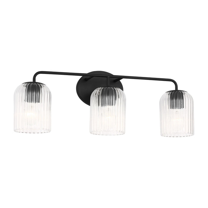Generation Lighting - GLV1133MBK - Three Light Vanity - Eisele - Midnight Black