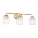 Generation Lighting - GLV1133SB - Three Light Vanity - Eisele - Satin Brass