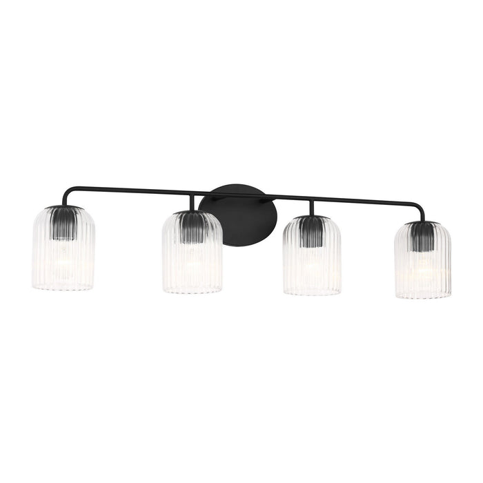 Generation Lighting - GLV1134MBK - Four Light Vanity - Eisele - Midnight Black