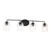 Generation Lighting - GLV1134MBK - Four Light Vanity - Eisele - Midnight Black