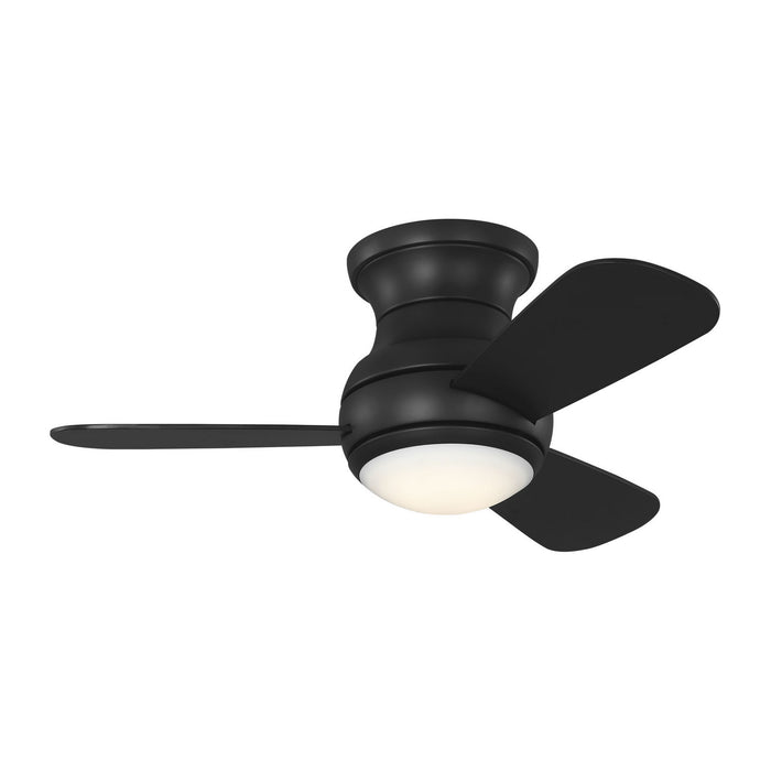 Generation Lighting - 3OBSHR32MBKD - 32"Ceiling Fan - Orbis 32 Hugger LED - Midnight Black