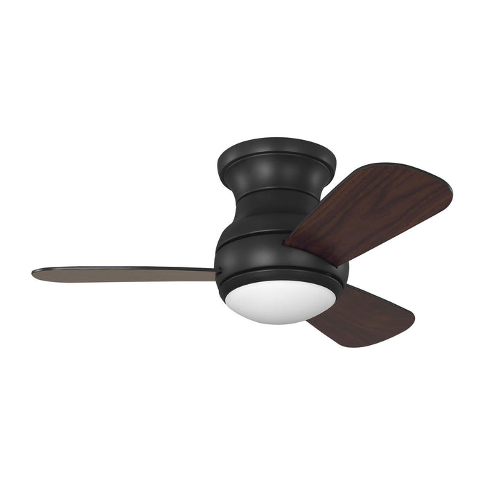 Generation Lighting - 3OBSHR32MBKD - 32"Ceiling Fan - Orbis 32 Hugger LED - Midnight Black