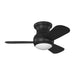 Generation Lighting - 3OBSHR32MBKD - 32"Ceiling Fan - Orbis 32 Hugger LED - Midnight Black