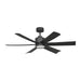 Generation Lighting - 6FLSM52MBKD - 52"Ceiling Fan - Flera Smart 52 LED - Midnight Black