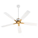 Quorum - 23605-0847 - 60"Ceiling Fan - Ophelia - Studio White|Brushed Brass