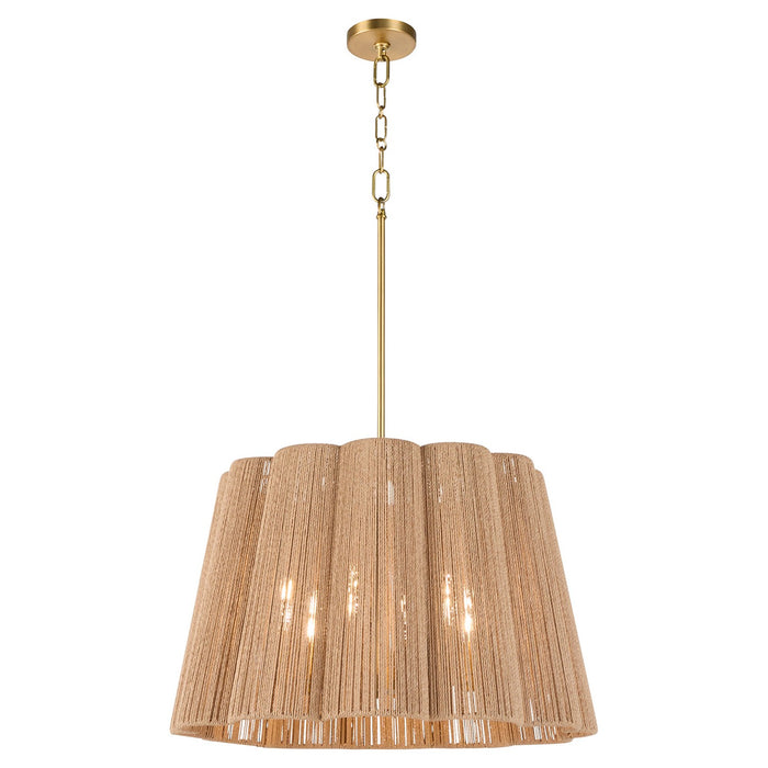 Quorum - 851-6-47 - Six Light Pendant - Anton - Brushed Brass