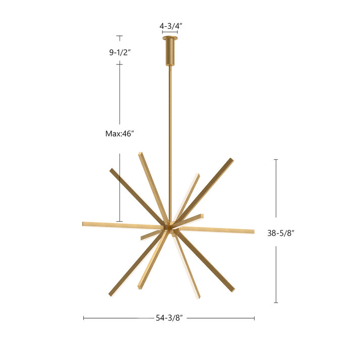 Kuzco Lighting - CH14356-BG-UNV - LED Chandelier - Sirius - Brushed Gold