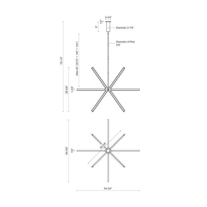 Kuzco Lighting - CH14356-BN-UNV - LED Chandelier - Sirius - Brushed Nickel