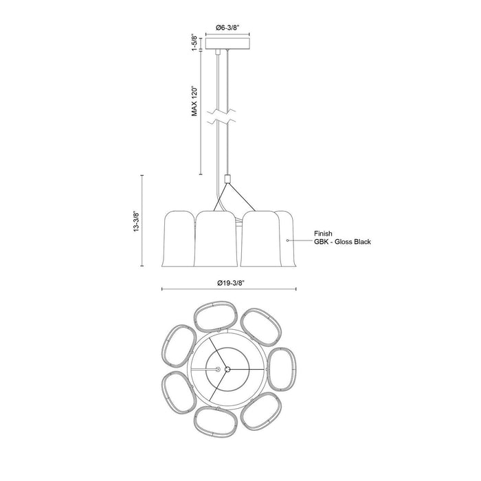 Kuzco Lighting - CH21120-VB-UNV - LED Chandelier - Bell - Vintage Brass