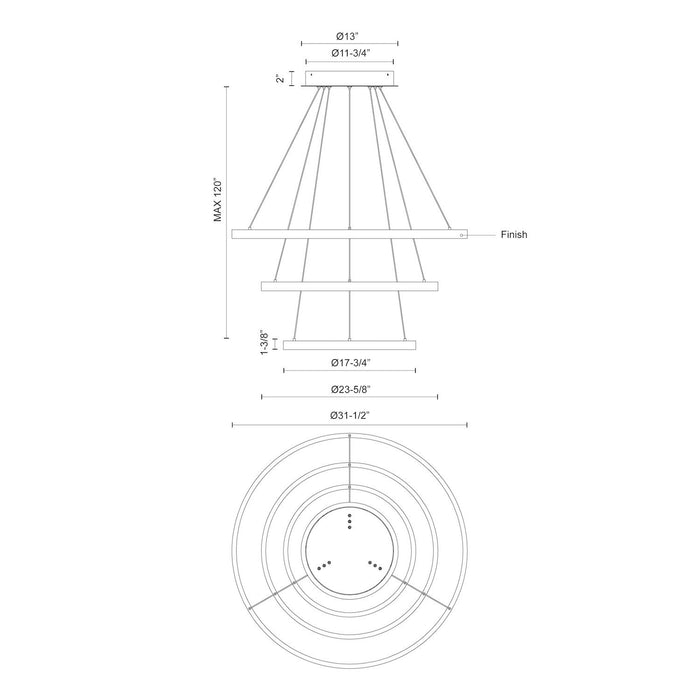 Kuzco Lighting - CH87332-BK-UNV-010 - LED Chandelier - Cerchio - Black