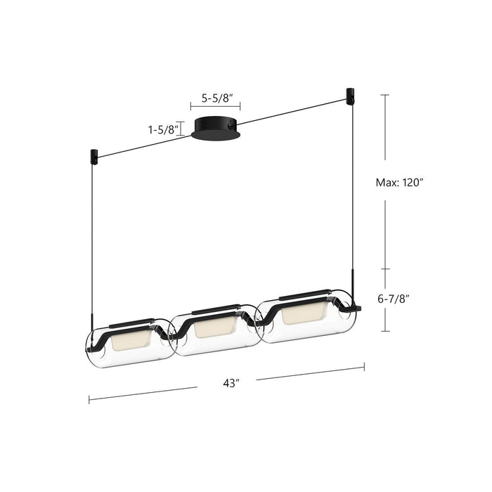 Kuzco Lighting - LP28543-BK-UNV - LED Linear Pendant - Hilo - Black